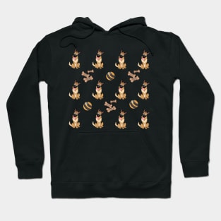 German shepherd with ball and treats pattern Hoodie